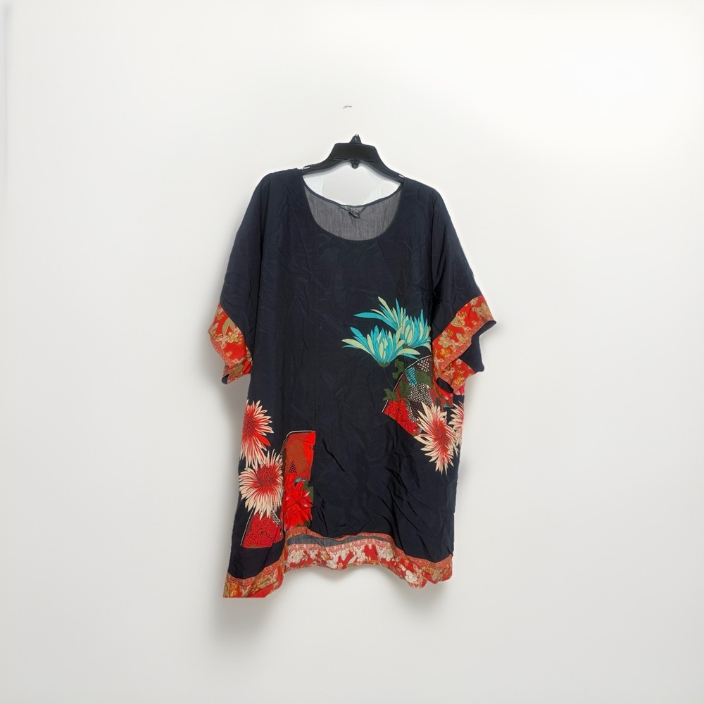 Citron Santa Monica Women's Size XL Floral Blouse Boho Lagenlook